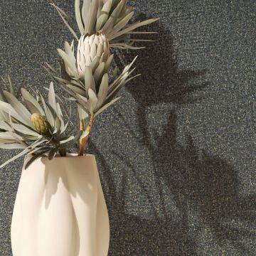Vliestapete in Schwarz Strukturiertes Textil Putzoptik Uni für Wohnzimmer Schlafzimmer Küche (KG-171451)