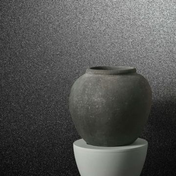 Vliestapete in Textiloptik mit grober Struktur anthrazit Uni (KG-171522)