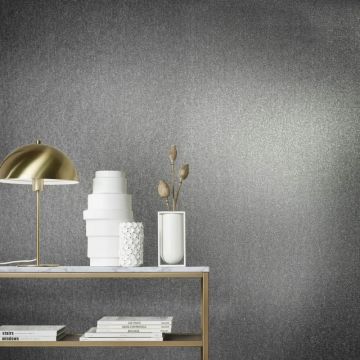 Vliestapete mit glänzendem Uni-Look anthrazit Metalloptik (KG-171531)