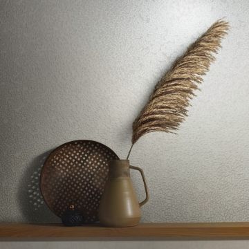 Vliestapete mit glänzendem Hammerschlag Motiv weiß Metalloptik (KG-171532)