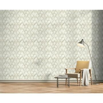 Vliestapete in weiß, grau Rauten Illusion 3D-Optik Modern (KG-171554)