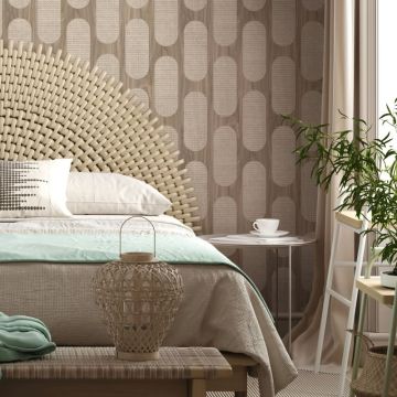 Vliestapete in Grau Braun Holzoptik Gewebestruktur Holz Geometrisch für Wohnzimmer Schlafzimmer Küche (KG-171596)