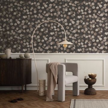 Vliestapete in Braun Blätter Blattoptik Floral Natur für Wohnzimmer Schlafzimmer Küche (KG-171597)
