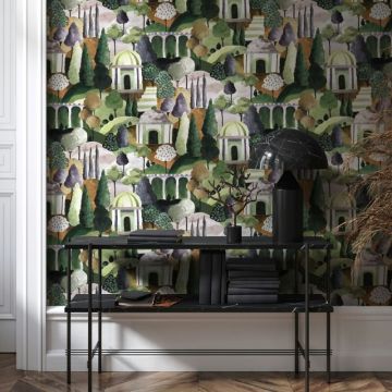 Vliestapete in Bunt Malerische Bäume Grafisch Modern für Wohnzimmer Schlafzimmer Küche (KG-171616)