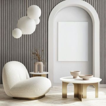 Vliestapete in Grau Braun 3D-Optik Akustikpaneel Optik Holz Streifen Klassisch für Wohnzimmer Schlafzimmer Küche (KG-171618)