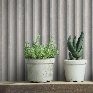 Vliestapete in Grau 3D-Optik Akustikpaneel Optik Holz Streifen Klassisch für Wohnzimmer Schlafzimmer Küche (KG-171619)