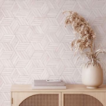 Vliestapete in Grau 3D-Optik Holzoptik Geometrisch für Wohnzimmer Schlafzimmer Küche (KG-171622)