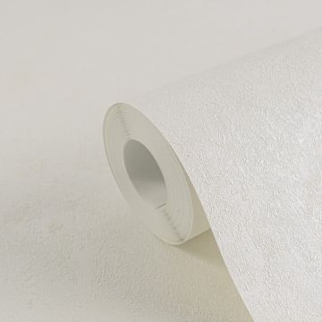 Betonoptik Vliestapete Weiß Creme Struktur-Tapete hell Putzoptik (KG-171748)