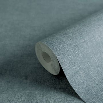 Struktur Vliestapete Unitapete Leinenoptik Blau einfarbig (KG-171764)