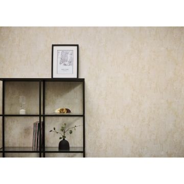 Vintage Tapete in Putzoptik Sand Beige Beton Look Vliestapete Metallic (KG-171793)