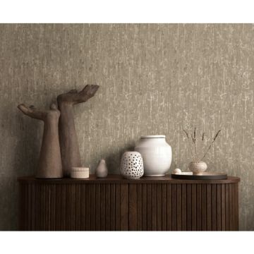 Mustertapete mit 3D Effekt Braun Grau Metallic Vliestapete modern (KG-171811)