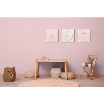 Tapete Kinderzimmer Mädchen Rosa Einfarbige Uni- Vliestapete sanft matt (KG-172216)