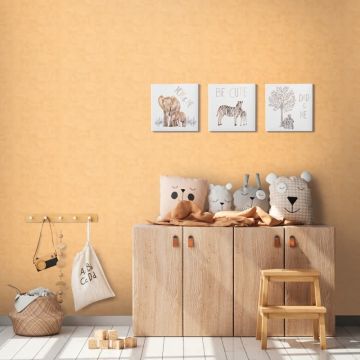Kinderzimmer Tapete Senfgelb Einfarbige Unitapete Vliestapete matt (KG-172222)
