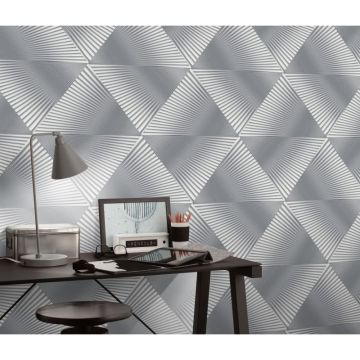Tapete Grau, Silber, Erismann Vliestapete (KG-172288)