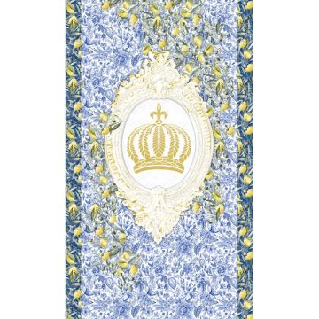 Vliestapete Krone, Zitronen Floral Natur matt in Weiß für Wohnzimmer, Schlafzimmer (KG-172654)