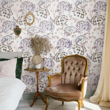 Vliestapete Blumen, Blätter Floral Natur matt in Grau für Wohnzimmer, Schlafzimmer (KG-172675)
