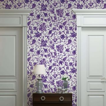 Vliestapete Blätter, Ranken Floral Natur matt in Grau für Wohnzimmer, Schlafzimmer (KG-172680)