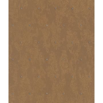 Vliestapete Betonoptik, Strasssteine Metalloptik Modern glänzend in Kupfer für Wohnzimmer, Schlafzimmer, Büro (KG-172713)