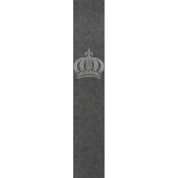 Vliestapete Krone, Betonoptik Metalloptik Modern glänzend in Schwarz für Wohnzimmer, Schlafzimmer, Büro (KG-172721)