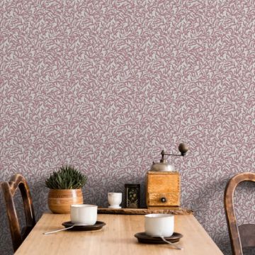 Vliestapete Blätter, Blattmotiv Floral Natur in Rot für Wohnzimmer, Schlafzimmer, Lounge (KG-172874)