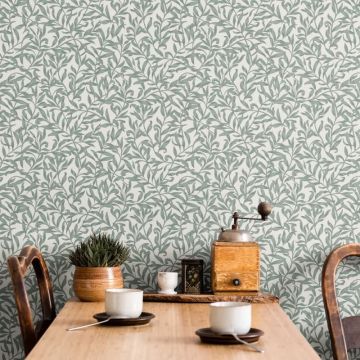 Vliestapete Blätter, Blattmotiv Floral Natur in Grau für Wohnzimmer, Schlafzimmer, Lounge (KG-172875)