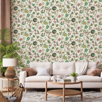 Vliestapete Blumen, Blätter Floral Natur in Grau für Wohnzimmer, Schlafzimmer, Lounge (KG-172884)