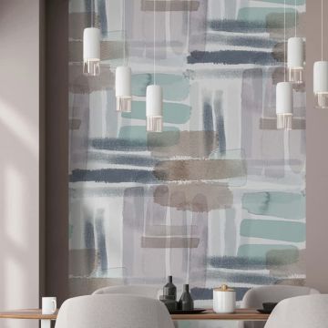 Digitaldruck Wasserfarben Grafisch Modern in Schwarz für Wohnzimmer, Schlafzimmer (KG-172897)