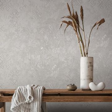 Vliestapete Betonoptik Grafisch Modern in Grau für Wohnzimmer, Schlafzimmer (KG-172916)