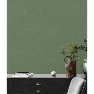 Unitapete mit Struktur Optik Moosgrün - Einfarbige Vliestapete modern matt (KG-172939)