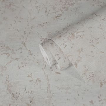 Florale Tapete Vintage Grau Beige - Vliestapete mit Blüten & Ästen (KG-172947)