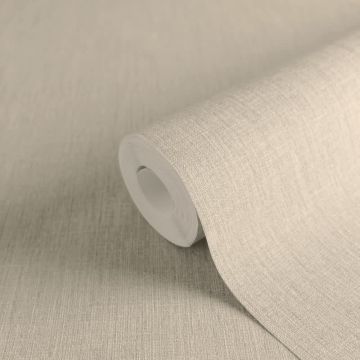 Unitapete in Leinenoptik Naturbeige - Strukturierte Vliestapete matt wohnlich (KG-172952)