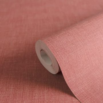 Uni Tapete in Leinen Optik Rot - Strukturierte Vliestapete matt kräftig (KG-172959)