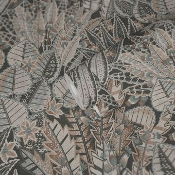 Dschungeltapete Braun Grau Beige - Exotische Muster Tapete floral - Vliestapete strukturiert (KG-172964)