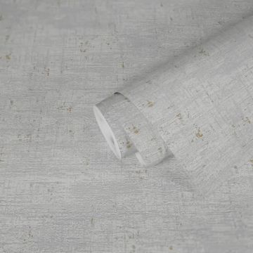 Vintage Tapete Grau Creme Gold - Vliestapete mit Metallic-Effekt - Elegant & modern (KG-172986)