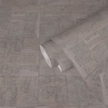 Strukturtapete Grau Beige - Muster Vliestapete mit dezenter Metalliceffekt (KG-173008)