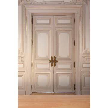 Fototapete Tür klassisch Beige Gold - Vliestapete mit klassischem Türmotiv - Wanddekoration elegant livingwalls (KG-174674)