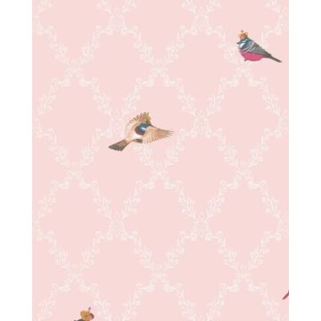 Vliestapete Vögel Illustration Romantisch, Modern in Weiß Marburg (KG-175015)