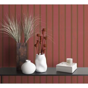 Vliestapete Blockstreifen Streifen Modern, Klassisch, Shabby Chic in Rot Marburg (KG-175041)