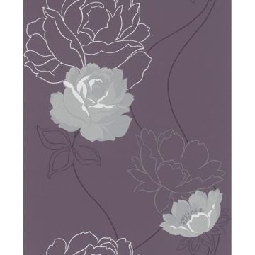 Vliestapete Blumen Floral Romantisch, Klassisch in Lila Novamur (KG-175091)