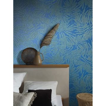 Vliestapete Blätter Floral Modern in Blau Marburg (KG-175092)