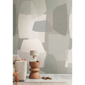 Design livingwalls Vliestapete Beige-Grau - Wandbild 280x159 cm - Abstrakte Naturtöne für moderne Raumgestaltung  (KG-175200)
