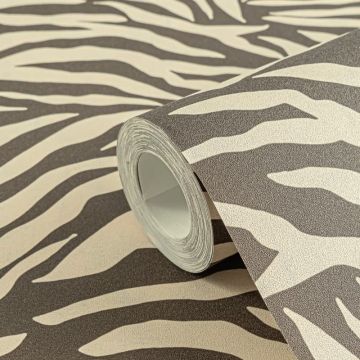 Zebramuster-Tapete in Braun - Natur trifft auf Design livingwalls (KG-175223)
