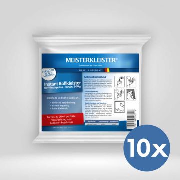 200 g Meisterkleister Instant Rollkleister für Vliestapeten 10er Pack
