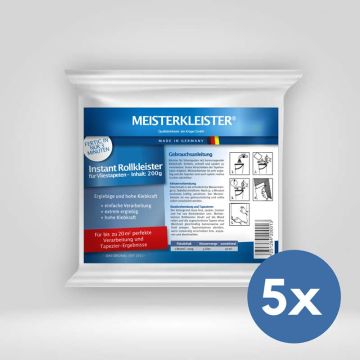 200 g Meisterkleister Instant Rollkleister für Vliestapeten 05er Pack