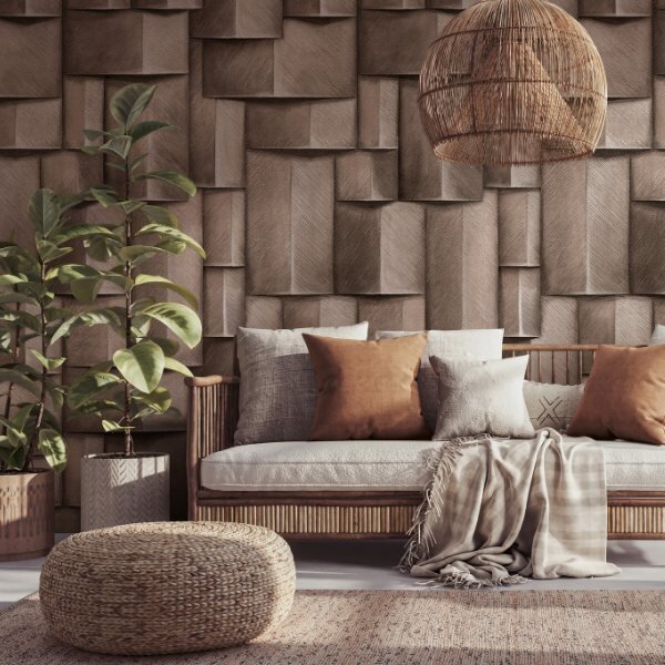 Die Tapeten „Timber“ von Marburg verbinden die...