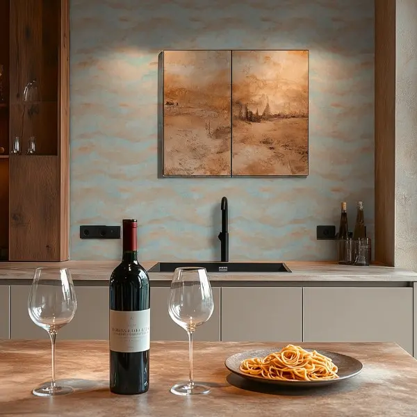 Tapeten in der Küche sorgen für eine...