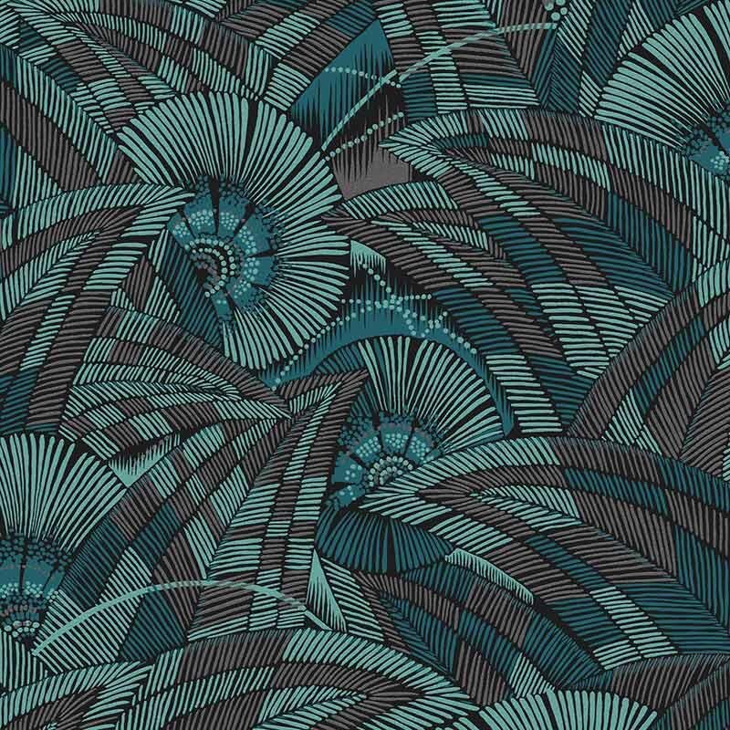 Tapete Blau, Grün, Schwarz, Anthrazit MASUREEL Vliestapete (1035612)