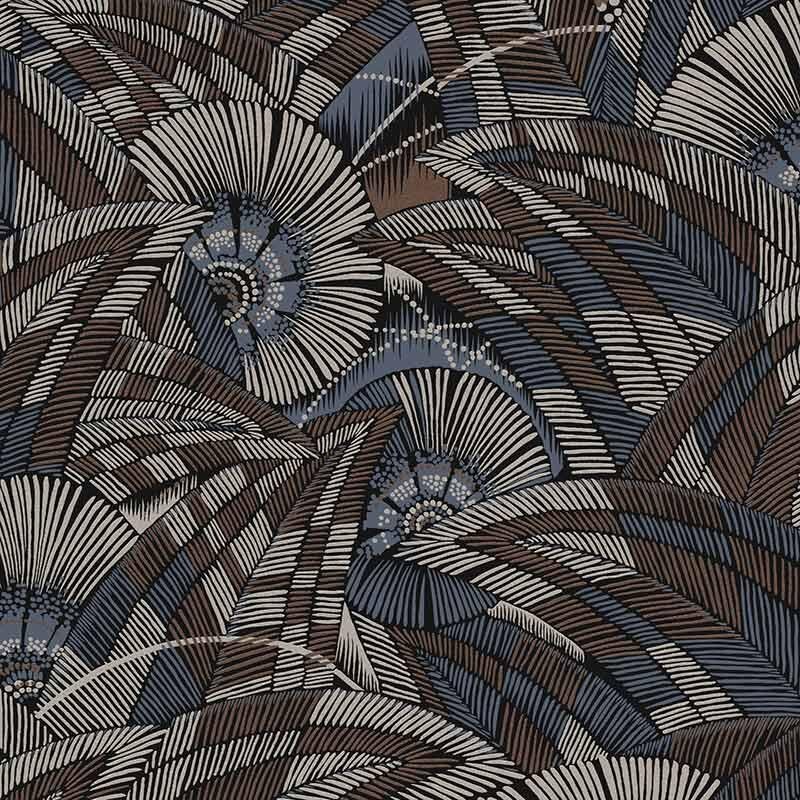 Tapete Blau, Braun, Grau, Silber MASUREEL Vliestapete (1035610)