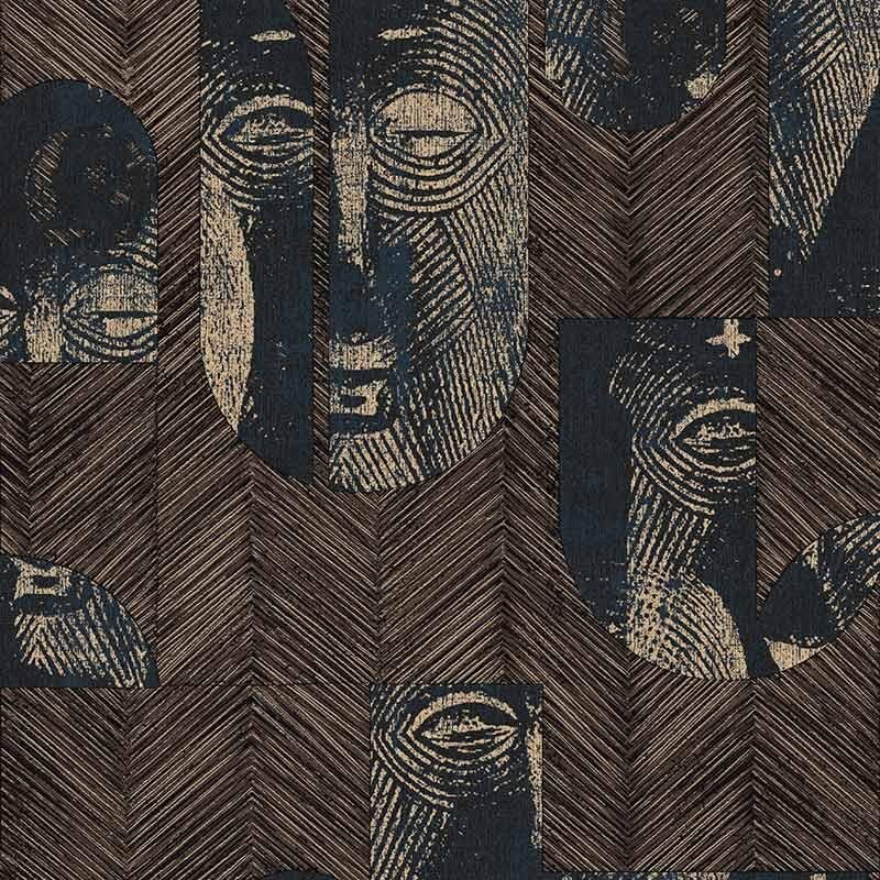 Tapete Blau, Braun MASUREEL Vliestapete (1035605)