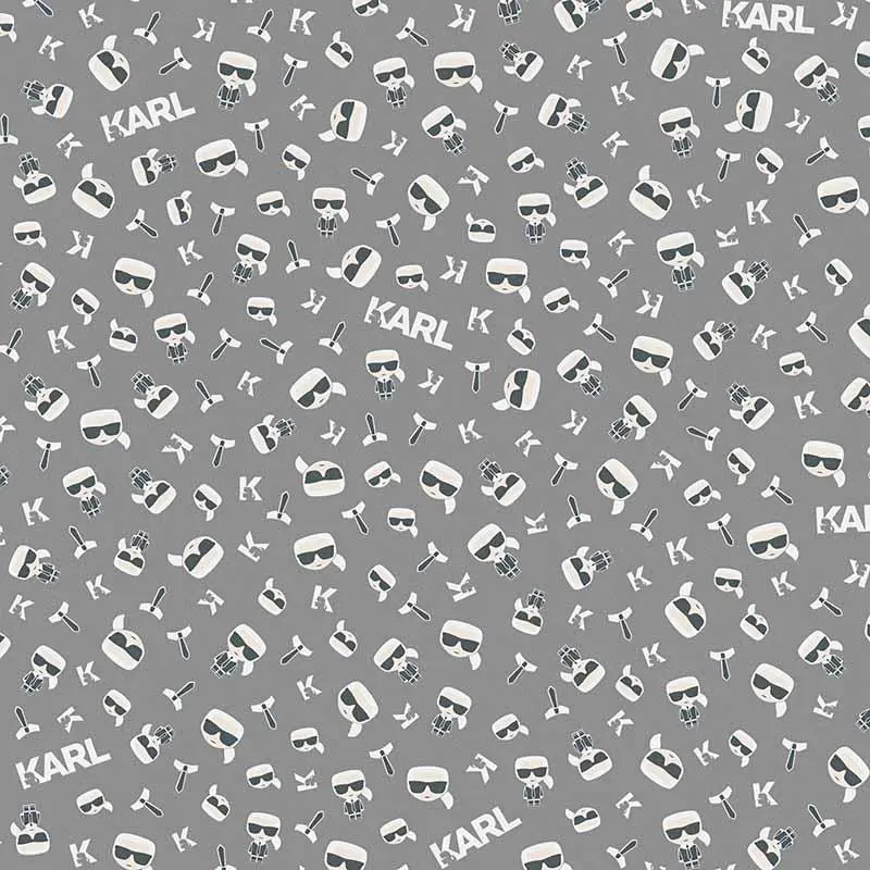 Tapete Grau, Silber Karl Lagerfeld Vliestapete (1035398)